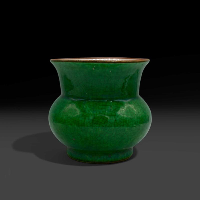 Vaso cinese monocromo verde