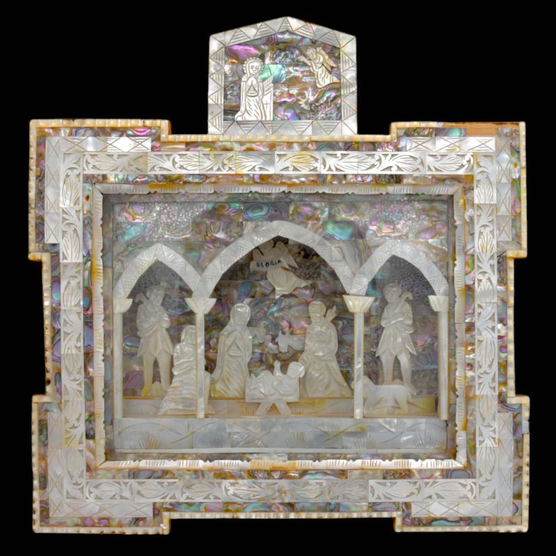 Diorama della Natività in madreperla