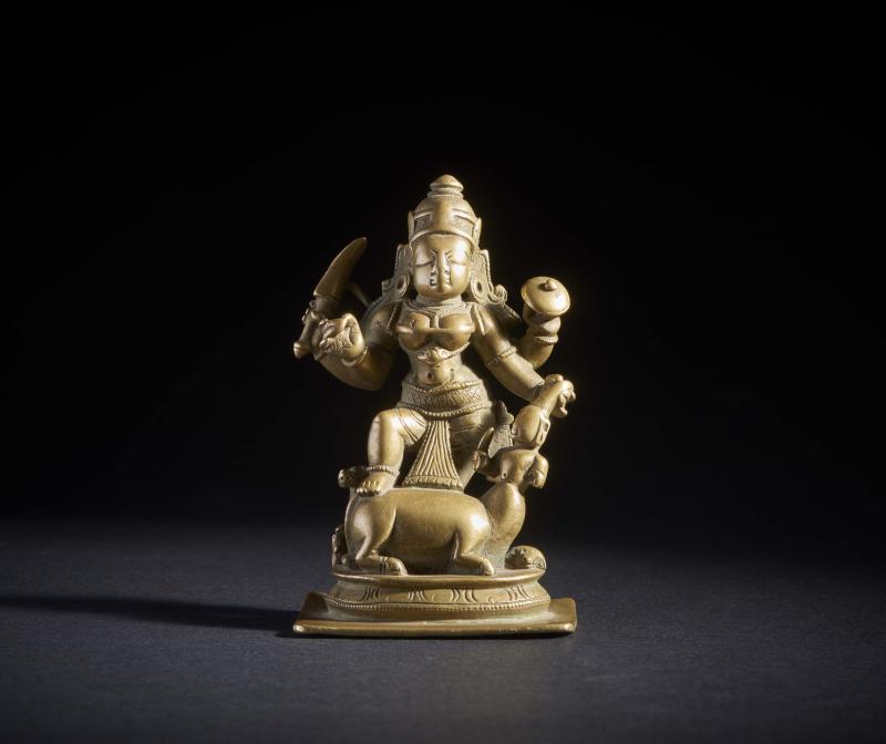 Fusione in bronzo raffigurante Durga Mahishasura Mardini